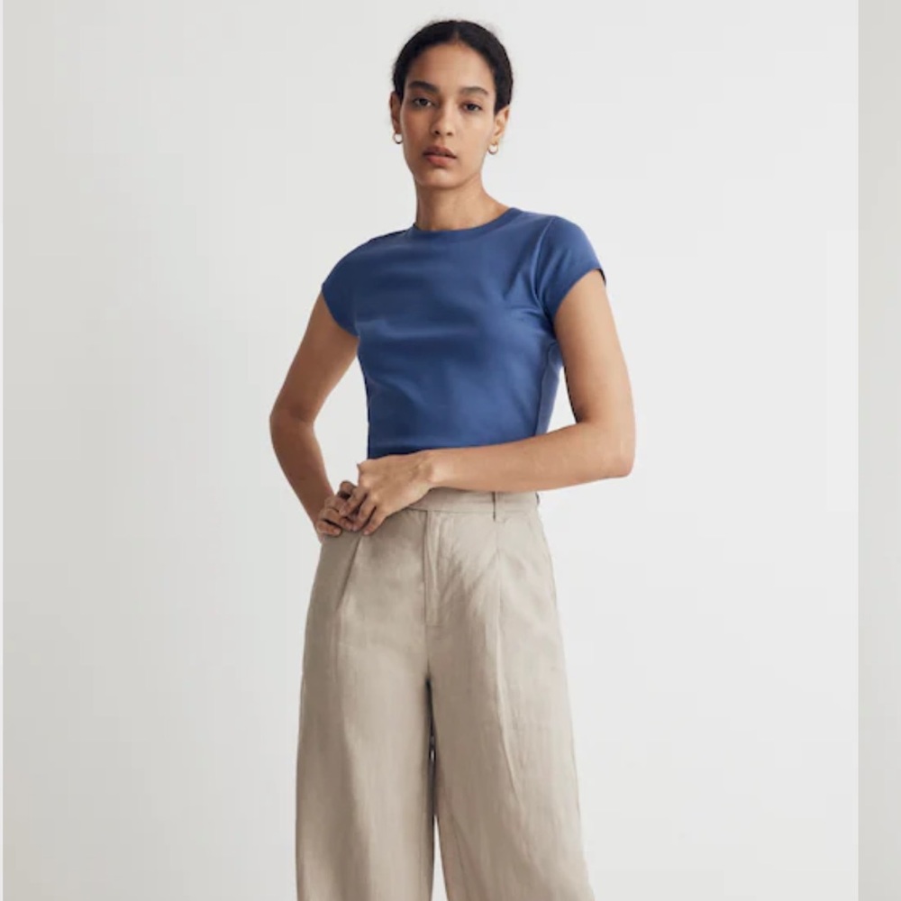 Madewell Supima® Rib Crop Tee, dusty twilight